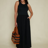 Claire Modal Rib Midi Dress - Black