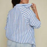 Twyla Striped Linen Button Down - Boathouse