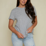 Lindsey Slub Tee - Heather Grey