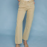 Kirby Mid Rise Bowed Straight Jeans - Sand Dollar