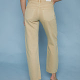 Kirby Mid Rise Bowed Straight Jeans - Sand Dollar