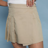 Tyra Pleated Wrap Mini Skirt