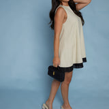 Odessa Pleated Trim Mini Dress