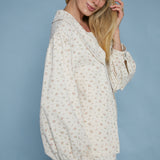 Athena Floral Oversized  Denim Jacket - Taupe