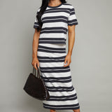 Caelynn Striped Midi Skirt