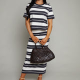 Fallon Striped Cropped Jersey Tee