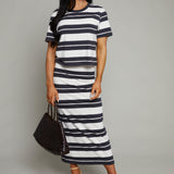 Fallon Striped Cropped Jersey Tee