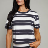 Fallon Striped Cropped Jersey Tee
