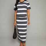 Fallon Striped Cropped Jersey Tee