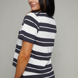 Fallon Striped Cropped Jersey Tee