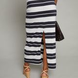 Caelynn Striped Midi Skirt