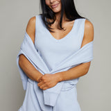 Chelsea Rib V-Neck Tank - Skyline