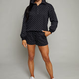 Fawn Relaxed Collared Polka Dot Sweatshirt