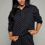 Fawn Relaxed Collared Polka Dot Sweatshirt