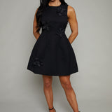 Ariella 3D Flower Applique Mini Dress