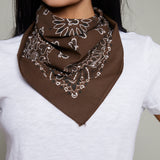 Classic Paisley Bandana - Chocolate/White