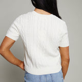 Frances Short Sleeve Cardigan - Cloud