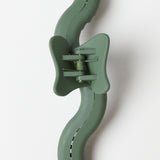 Matte Wavy Hair Clip- Evergreen