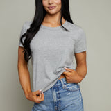 Clara Cotton Slub Tee - Heather Grey