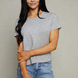 Clara Cotton Slub Tee - Heather Grey