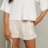 Amanda Embroidered Lace Trim Shorts