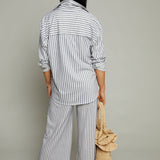 Pia Striped Lightweight Button Up