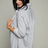 Pia Striped Lightweight Button Up