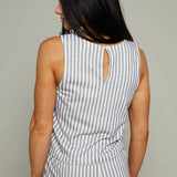 Lyra Knit Striped Muscle Tank - Eclipse