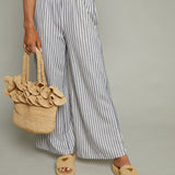 Mia Striped Knit Wide Leg Pant - Eclipse
