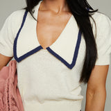 Presley Collared Short Sleeve Sweater