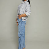 Pia Striped Lightweight Button Up