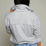 Pia Striped Lightweight Button Up