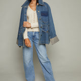 Meeka Oversized Cinched Denim Jacket