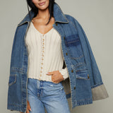 Meeka Oversized Cinched Denim Jacket