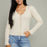 Allegra Pointelle Sweater Top