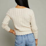 Allegra Pointelle Sweater Top