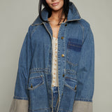 Meeka Oversized Cinched Denim Jacket
