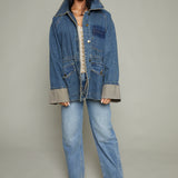 Meeka Oversized Cinched Denim Jacket
