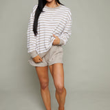 Andie French Terry Striped Crew