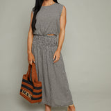 Josilyn Cropped Gingham Linen Top