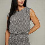 Josilyn Cropped Gingham Linen Top