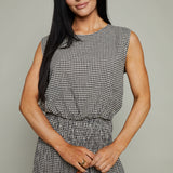 Josilyn Cropped Gingham Linen Top