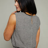 Josilyn Cropped Gingham Linen Top