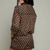 Jolene Polka Dot Long Sleeve Collared Blouse