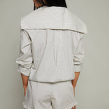 Cosette Striped Ruffle Shorts - Cream