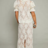 Honour Embroidered Lace Midi Skirt