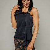 Onyx Asymmetrical Halter Top