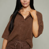 Perri Boxy Short Sleeve Polo Sweater