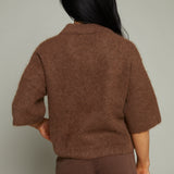 Perri Boxy Short Sleeve Polo Sweater