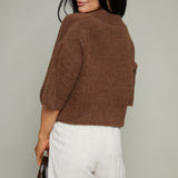 Perri Boxy Short Sleeve Polo Sweater